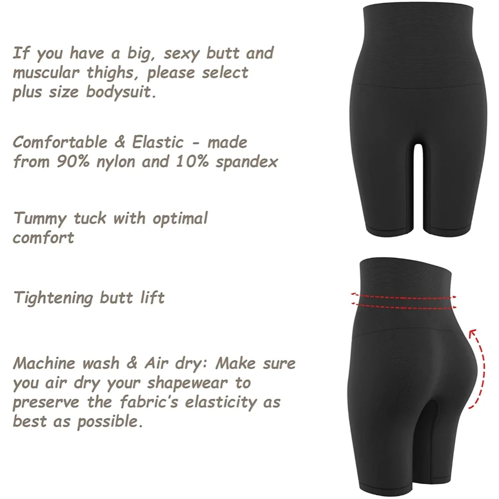 NWT Tummy and Waist Control Black Womens M Lycra Shapewear Shorts - Picture 4 of 6